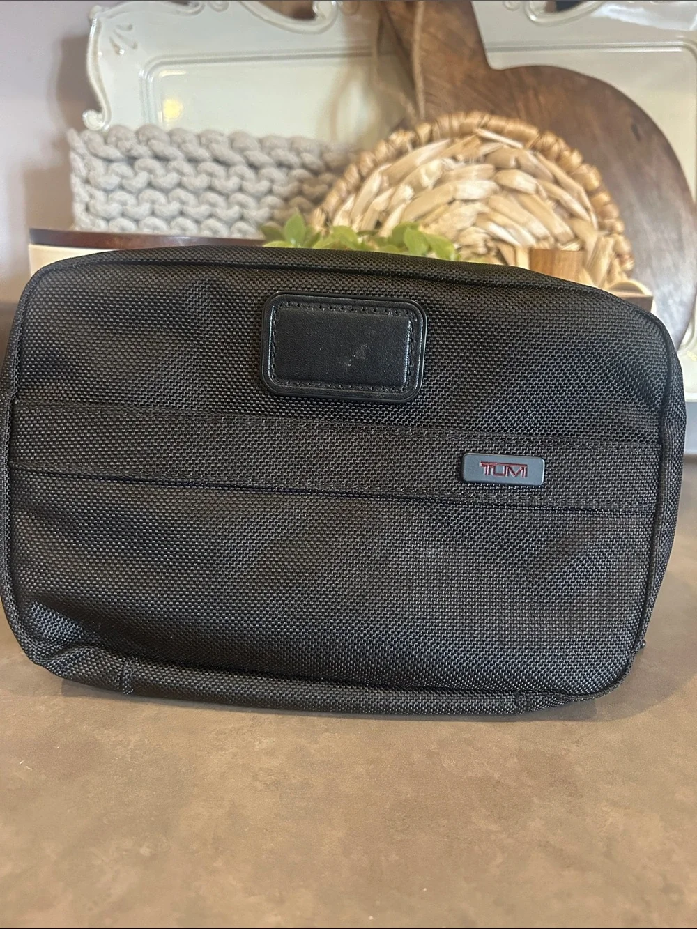 Tumi Alpha Ballistic Black Tracer Nylon Men's Toiletry Organizer Bag